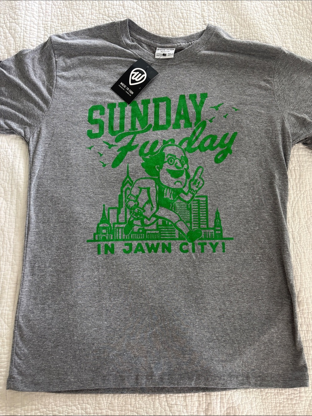 Men's Gray 'Sunday Funday' Graphic Tee Philly Eagles